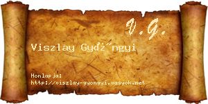 Viszlay Gyöngyi névjegykártya